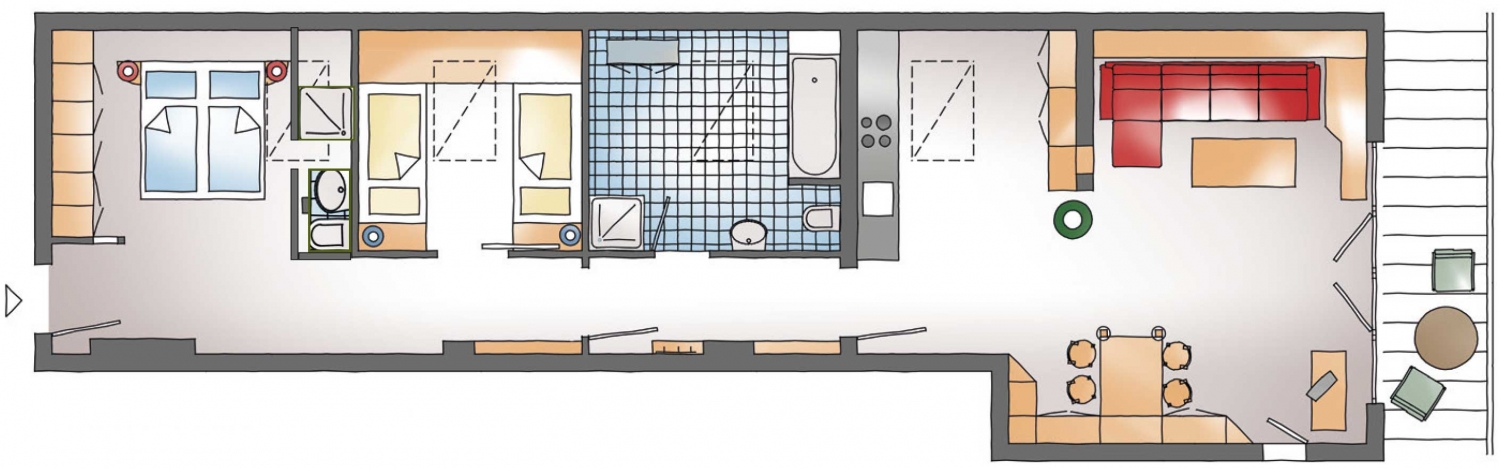 Grundriss Familienzimmer im Hotel Rottaler Hof in Bad Birnbach